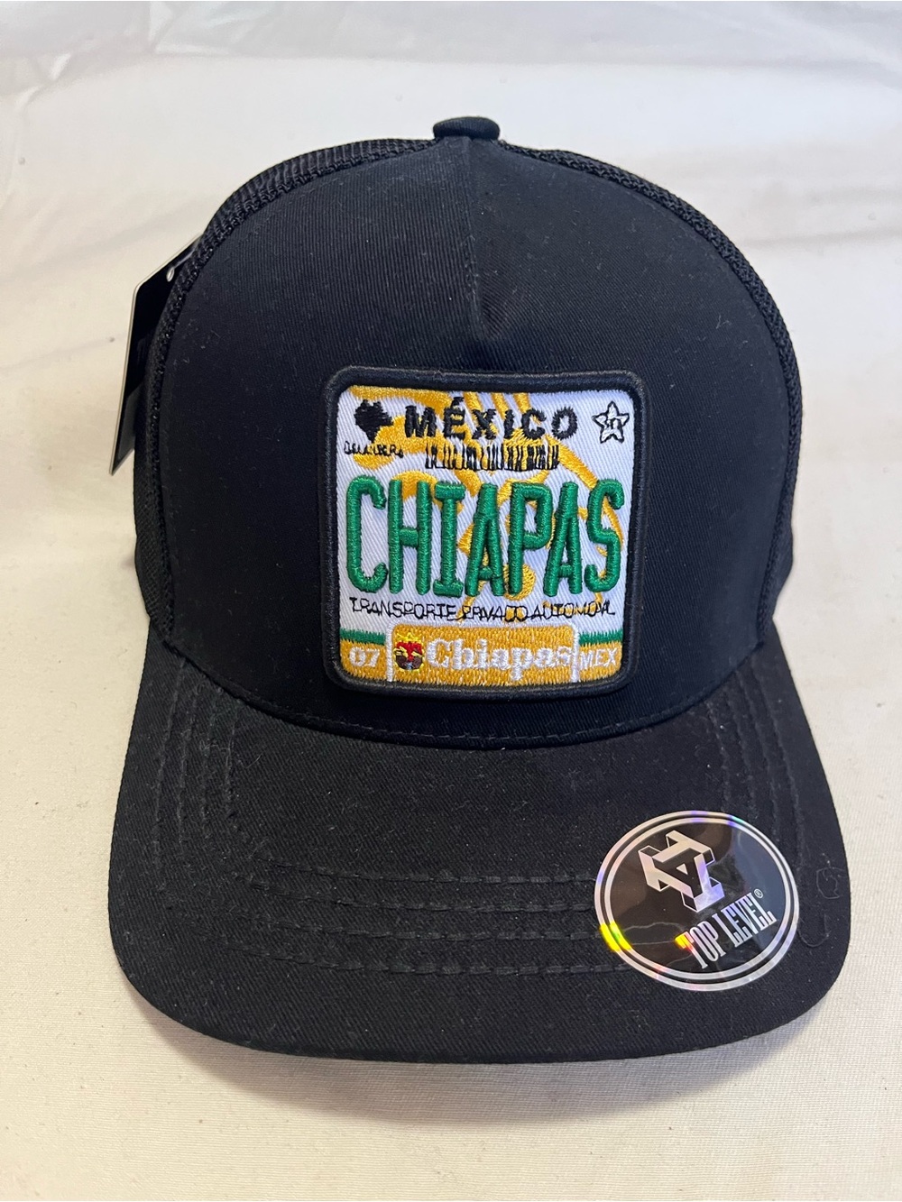 Black Chiapas heavy embroidery Patch Trucker Cap - Unbranded